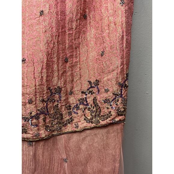 Y2K Fairycore Skirt Womens 4 Maxi Beaded Flounce Vintage Whimsical Feminine - Picture 5 of 10